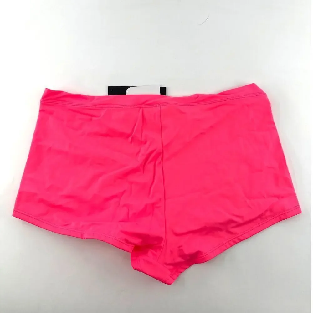 Fabletics Women's Pink Punch Neon Classic White Swim Shorts Size L
